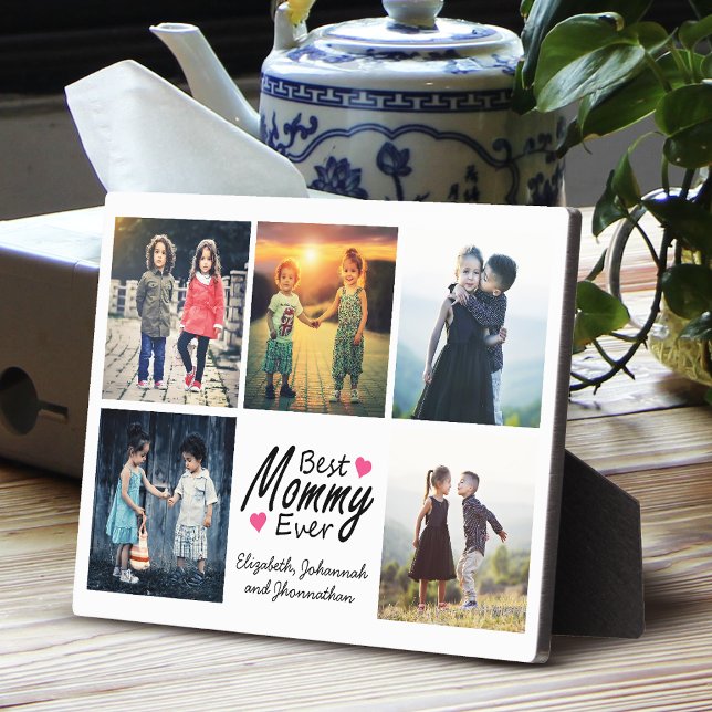 Simple Mother's Day Photo Collage Best Mommy Ever Plaque (Creator Uploaded)