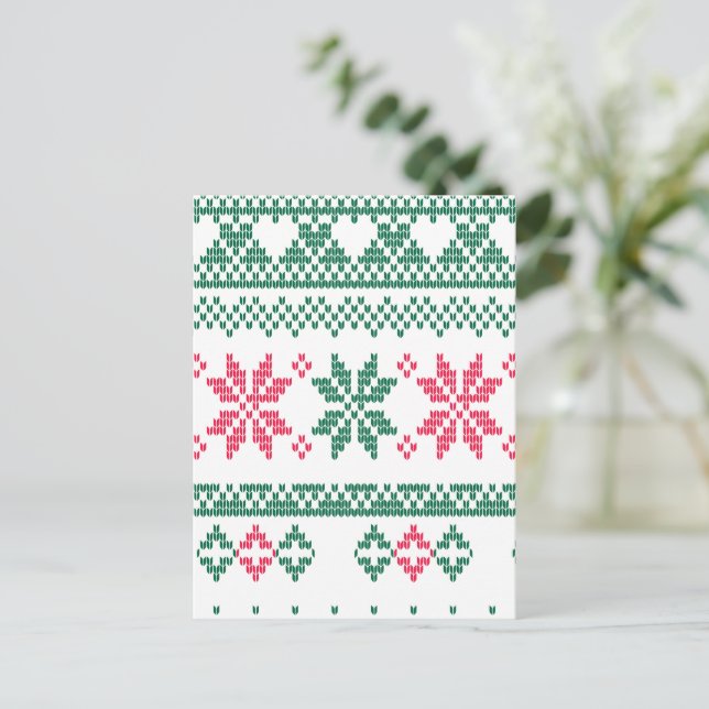 Simple Motifs Pattern 5 Holiday Postcard (Standing Front)