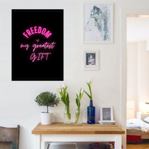 Simple  Motivational with neon pink typograpy Poster