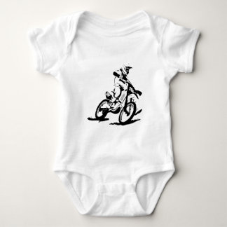 Simple Motorcross Bike and Rider Baby Bodysuit