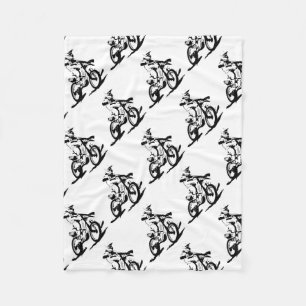 Simple Motorcross Bike and Rider Fleece Blanket