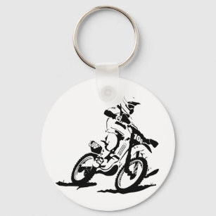 Simple Motorcross Bike and Rider Keychain
