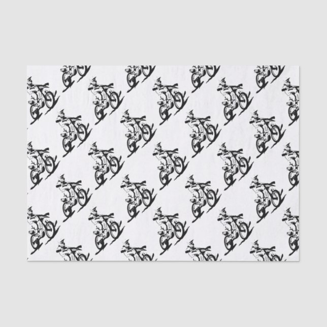 Simple Motorcross Bike and Rider Tissue Paper (Front)