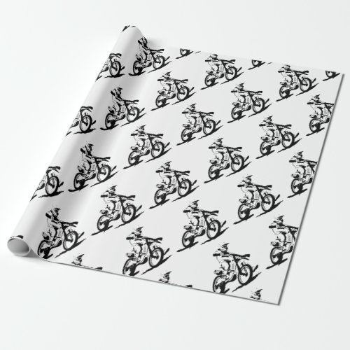 Simple Motorcross Bike and Rider Wrapping Paper