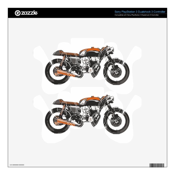 Simple Motorcycle   Cafe Racer 750 Drawing PS3 Controller Skin