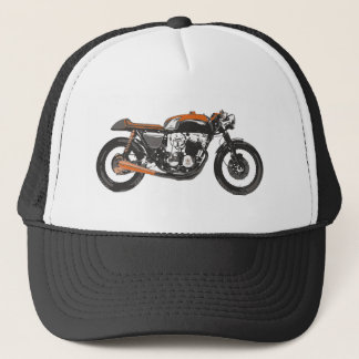 Simple Motorcycle - Cafe Racer 750 Drawing Trucker Hat