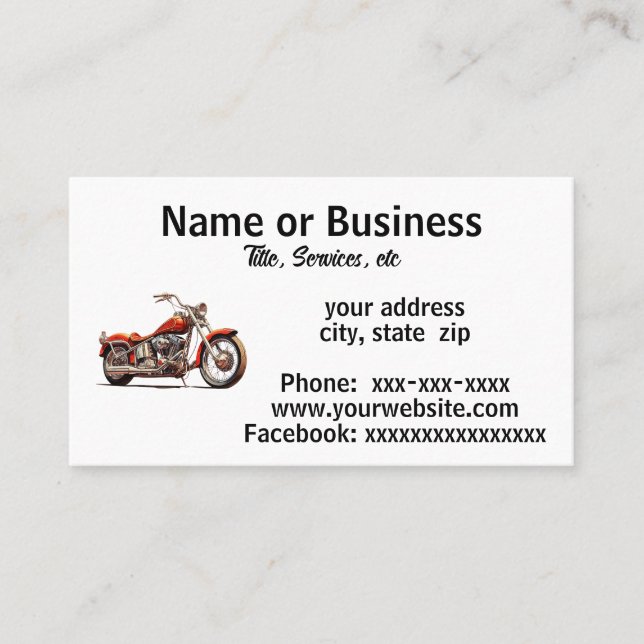 SImple motorcycle image Business Card (Front)