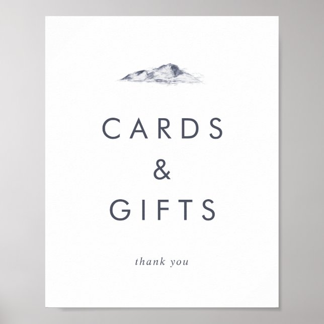 Simple Mountain Cards and Gifts Sign (Front)