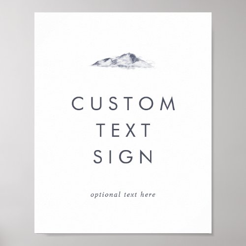 Simple Mountain Cards  Gifts Custom Text Sign