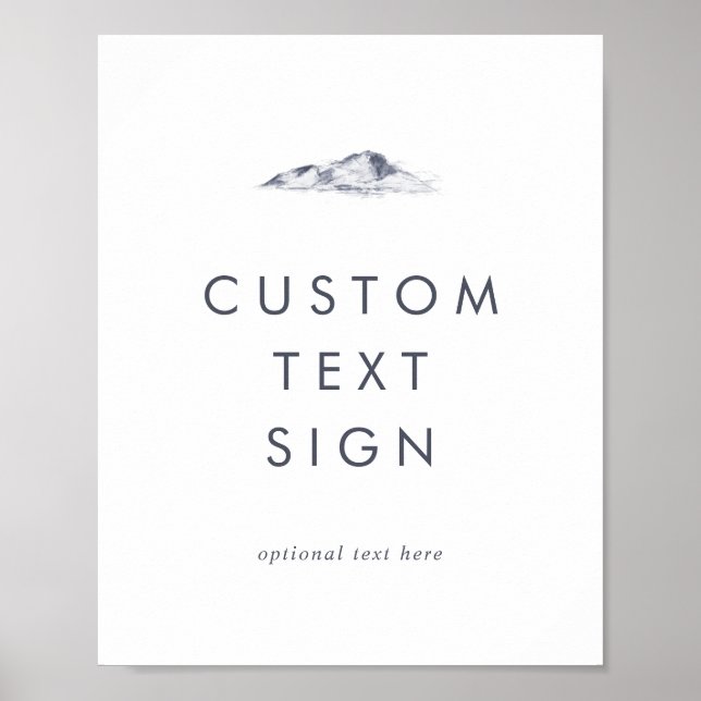 Simple Mountain Cards & Gifts Custom Text Sign (Front)