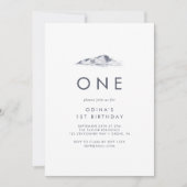 Simple Mountain First Birthday Party Invitation (Front)