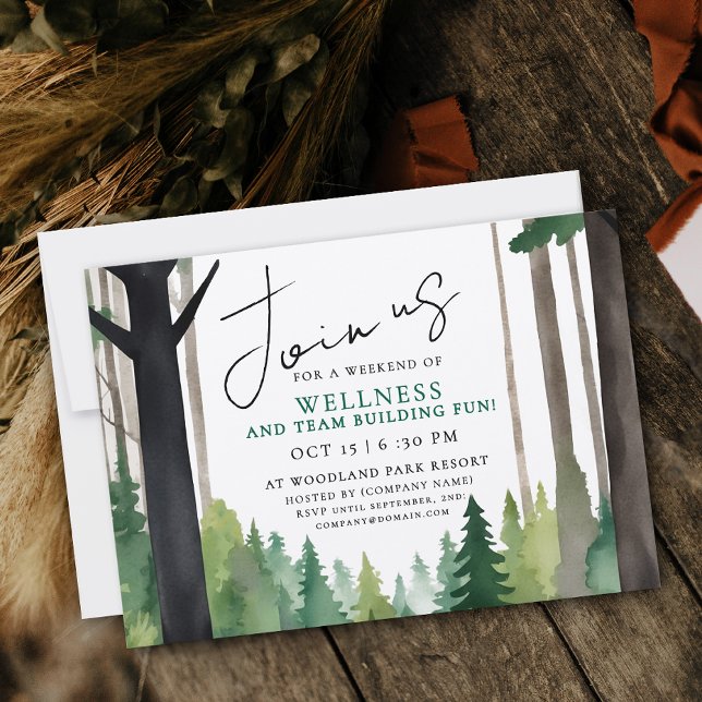 Simple Mountain Forest Team Building Relax Paint Invitation (Creator Uploaded)