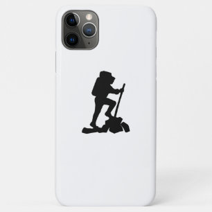 simple mountain hiking man black silhouette iPhone 11 pro max case