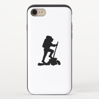 simple mountain hiking man black silhouette iPhone 8/7 slider case