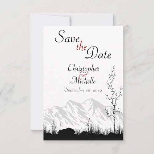 Silhouette Mountain Save the Date Wedding Invite