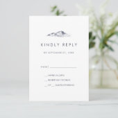 Simple Mountain Simple Wedding RSVP Card (Standing Front)