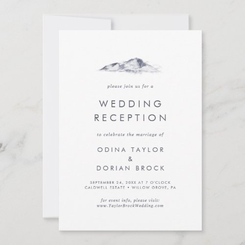 Simple Mountain Wedding Reception Invitation