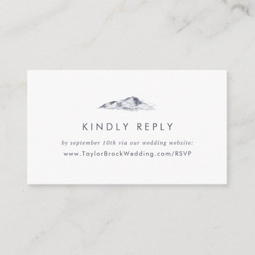 Simple Mountain Wedding Website RSVP Enclosure Card