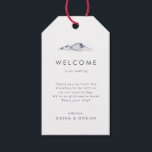 Simple Mountain Wedding Welcome Gift Tags<br><div class="desc">These simple mountain wedding welcome gift tags are perfect for an outdoor wedding. The modern minimal design features an abstract navy and slate blue watercolor mountain landscape. Personalize the tags with the location of your wedding, a short welcome note, your names, and wedding date. These tags are perfect for destination...</div>