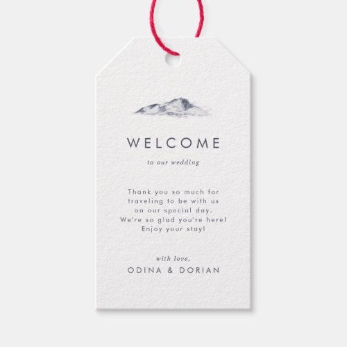 Simple Mountain Wedding Welcome Gift Tags