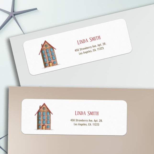 Simple Moving Apartment Building Return Address Label (Creator Uploaded)