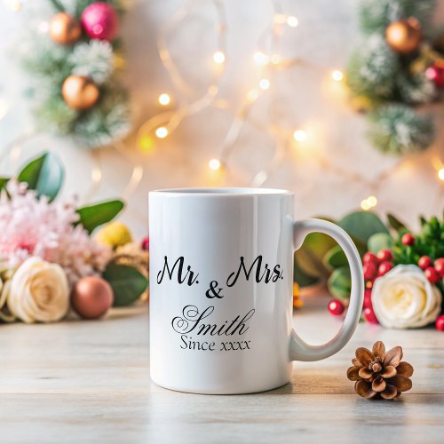 Simple Mr and Mrs  Giant Coffee Mug