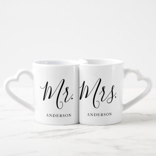 Simple Mr  Mrs Love Mugs