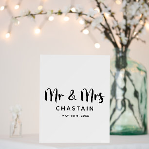 Simple Mr. & Mrs.   Wedding Monogram  Foam Board