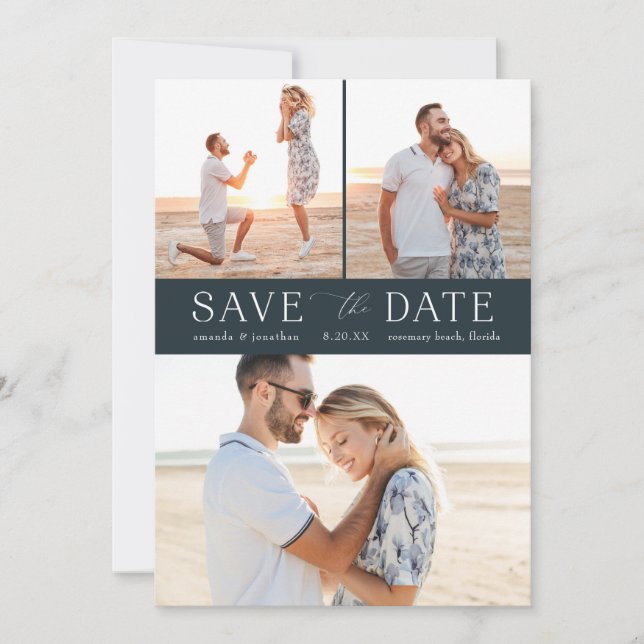 Simple Multi-Photo Save the Date Invitation (Front)