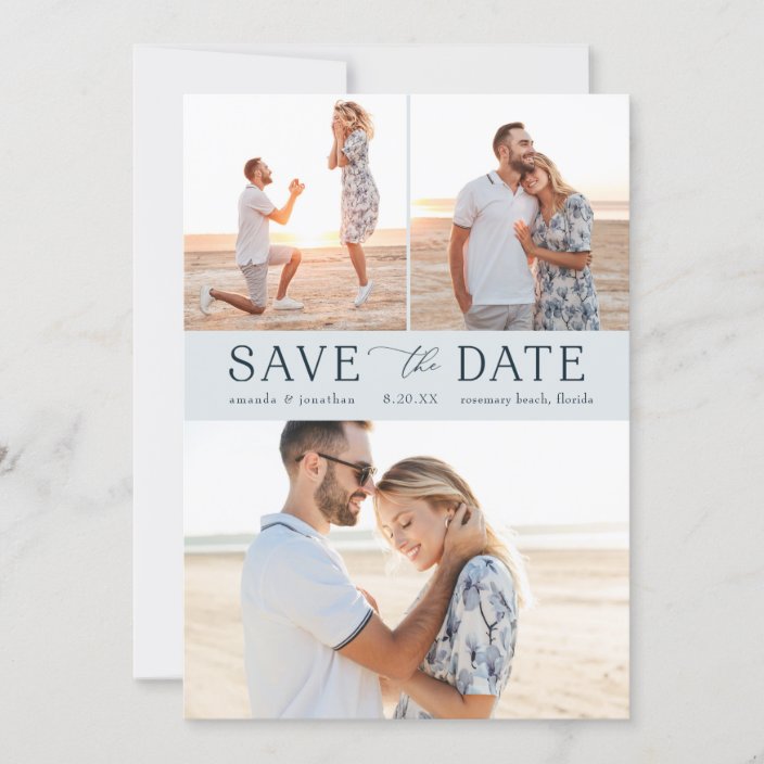 Simple Multi-Photo Save the Date Invitation | Zazzle.com