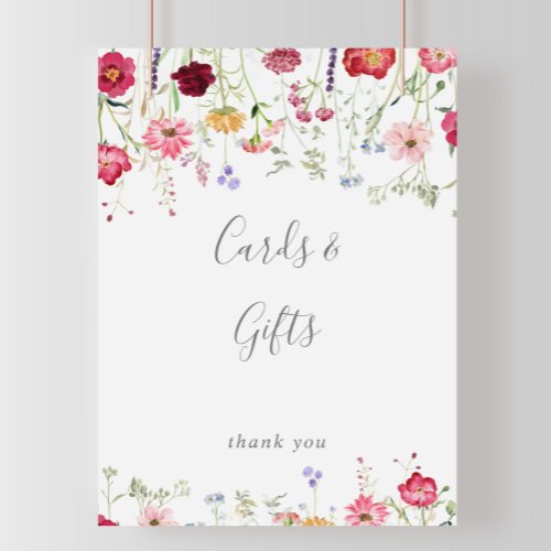 Simple Multicolor Wildflower Cards and Gifts Sign