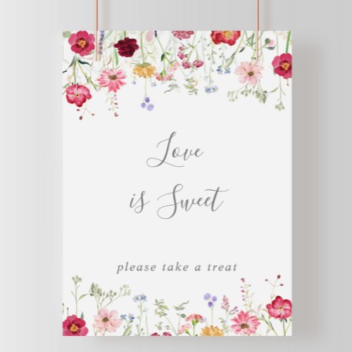 Simple Multicolor Wildflower Love Is Sweet Sign