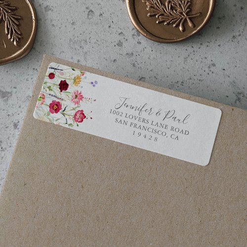 Simple Multicolor Wildflower Return Address Label