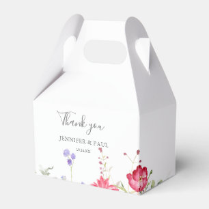 Simple Multicolor Wildflower Wedding Favor Boxes