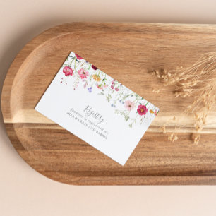 Simple Multicolor Wildflower Wedding Gift Registry Enclosure Card