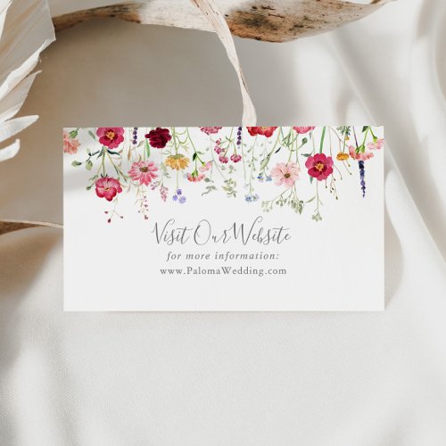 Simple Multicolor Wildflower Wedding Website Enclosure Card