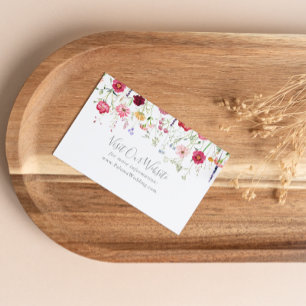 Simple Multicolor Wildflower Wedding Website Enclosure Card