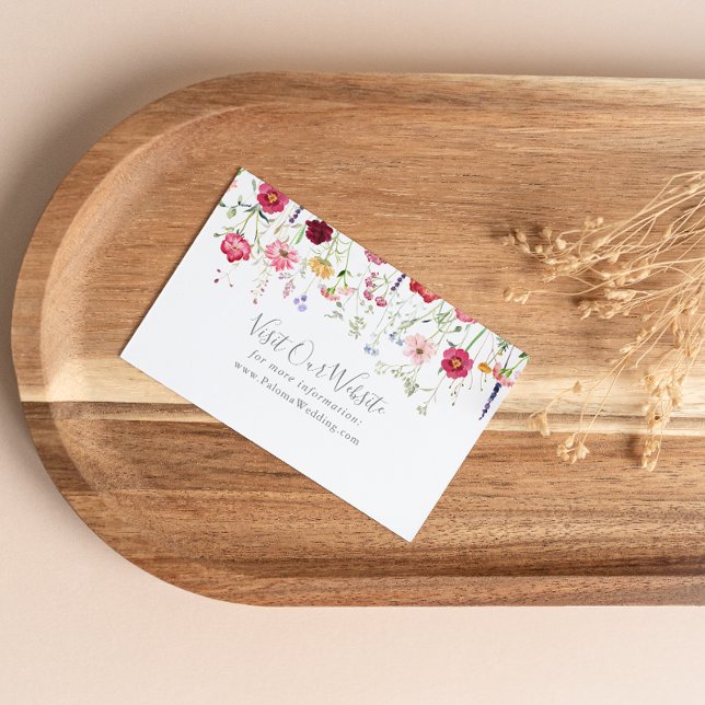 Simple Multicolor Wildflower Wedding Website Enclosure Card (Creator Uploaded)
