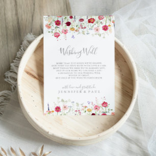 Simple Multicolor Wildflower Wedding Wishing Well Enclosure Card