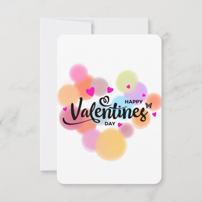 Simple Multicolour Valentine's Day Greeting Card (Front)