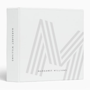 Simple Multiline Monogram Letter Personalized 3 Ring Binder