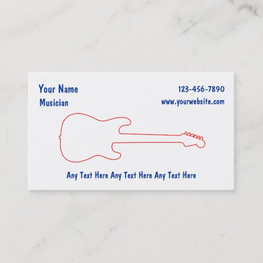 Customizable Simple Music Business Cards