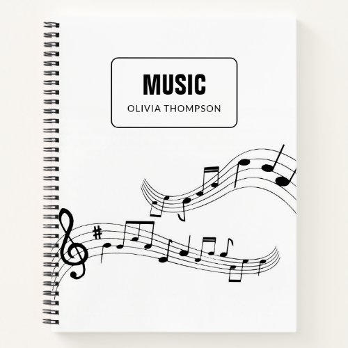 Simple Music Notes Treble School  Notebook