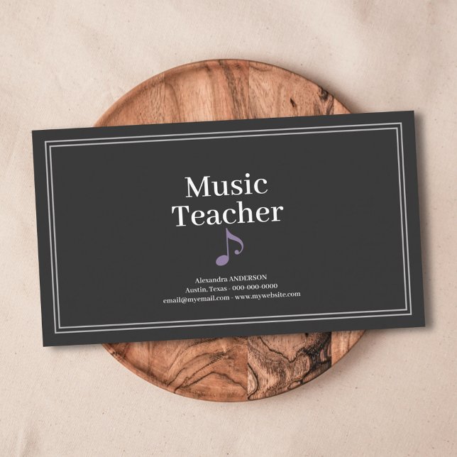 Simple Music Teacher Business Card (Simple Music Teacher Business Card)