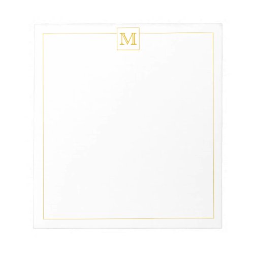 Simple Mustard Initial Monogram Square border Notepad