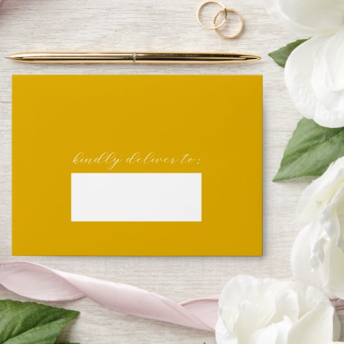 Simple Mustard Minimal Modern Elegant Wedding Envelope
