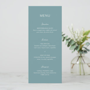 Simple Muted Blue Elegant Wedding Menu