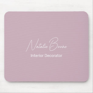 Simple Muted Pink Monogrammed Name Mouse Pad