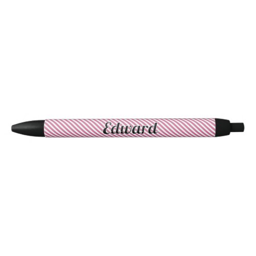 Simple Muted Pink Stripe Custom Name Pen