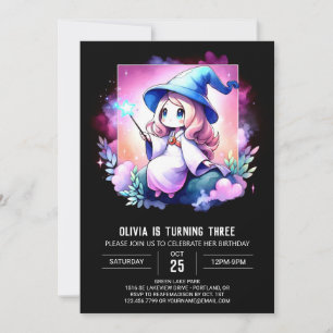 Simple Mystical Wizard Birthday Invitation